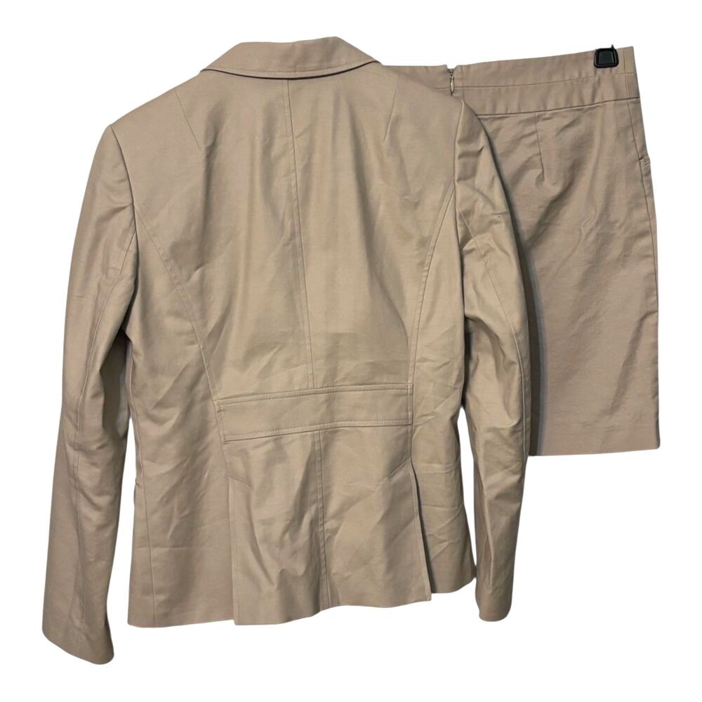 Banana Republic Career Suit Set Khaki Blazer Size 10 Skirt Size 8 - Picture 2 of 14